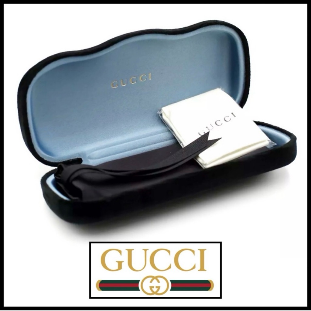 Gucci Black Velvet Large Sunglasses Case, Dust Cover & Cloth. New.